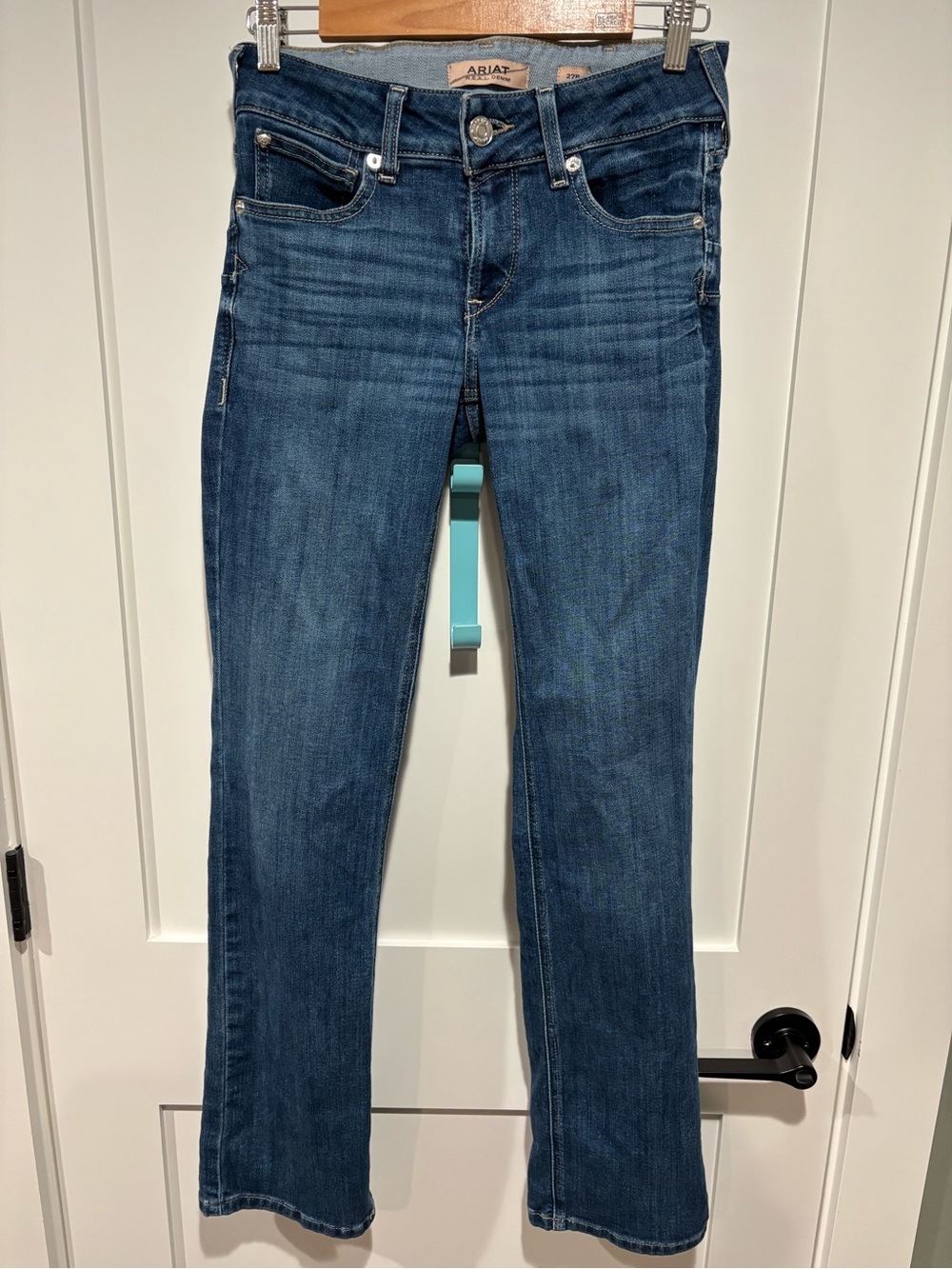 Ariat R.E.A.L. Denim Abby Straight Jeans 27R Dark Wash Western Equestrian